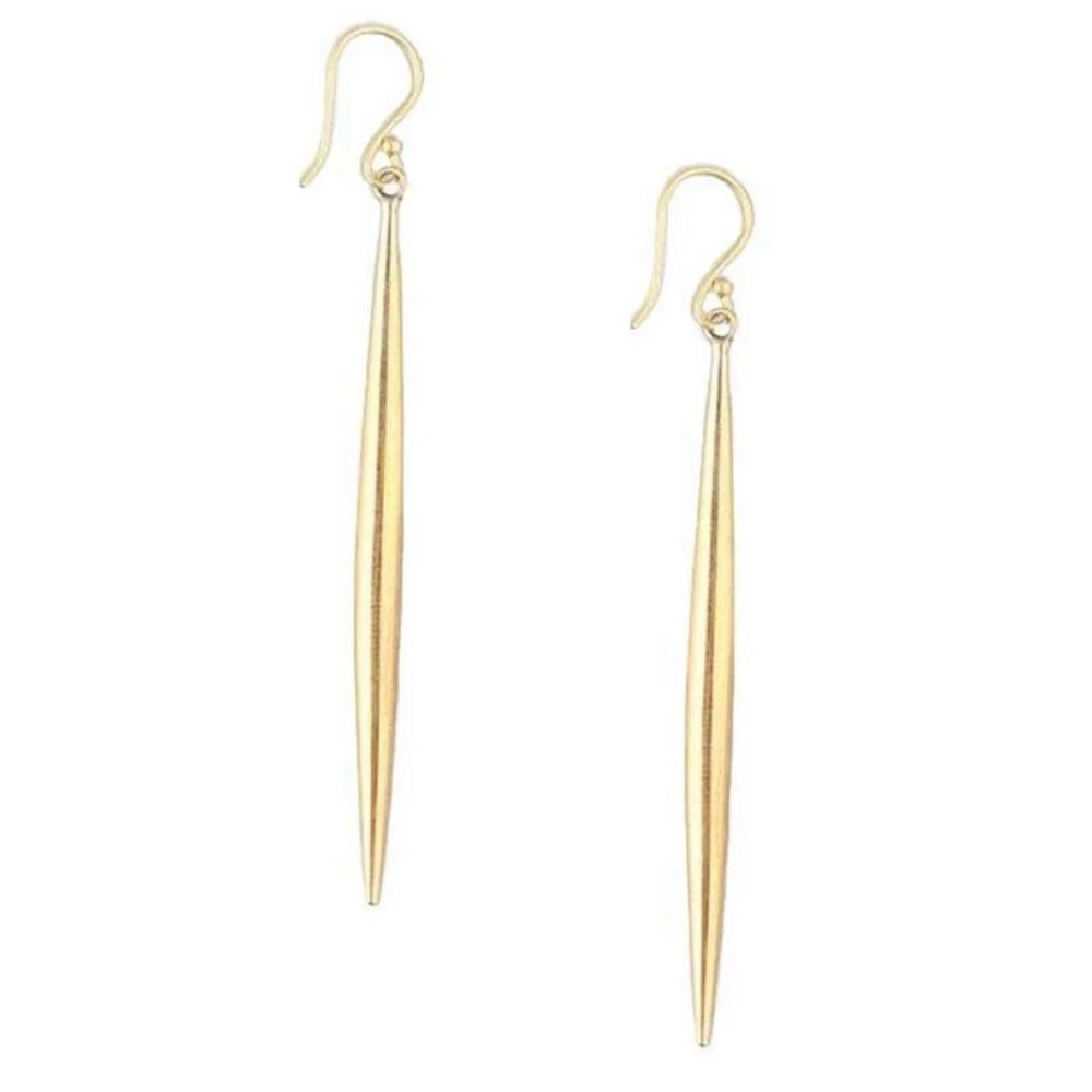 SOKO Long Gold Spike Drop Earrings